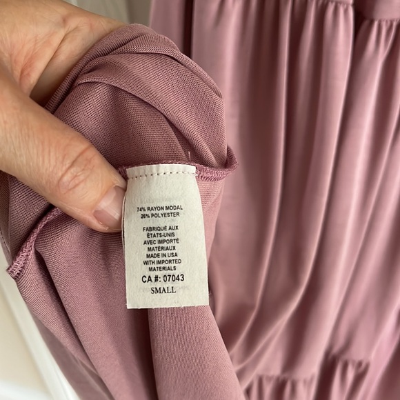 C & C California T Shirt Tiered Short Sleeve Dress in Rose Pink Size Small - Picture 7 of 7